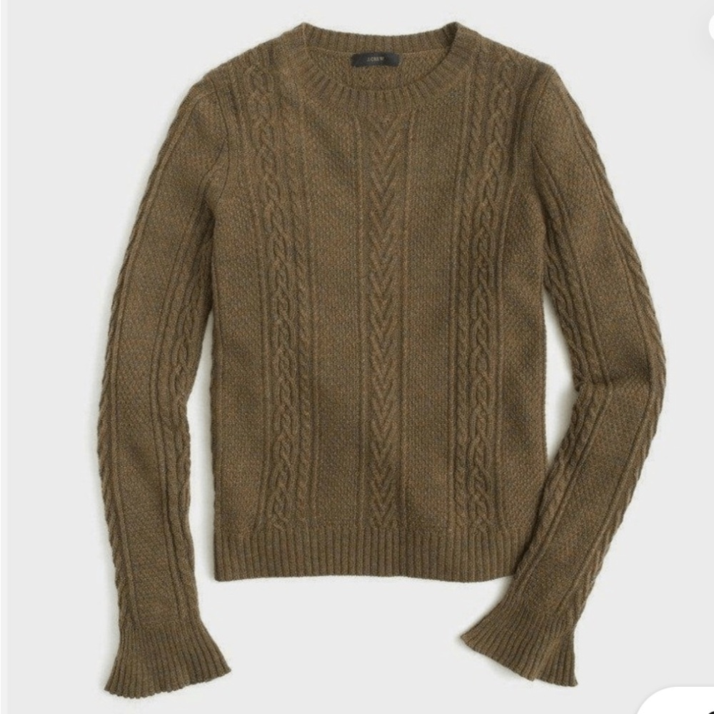 JCrew Cable Knit Flare Sleeve Sweater